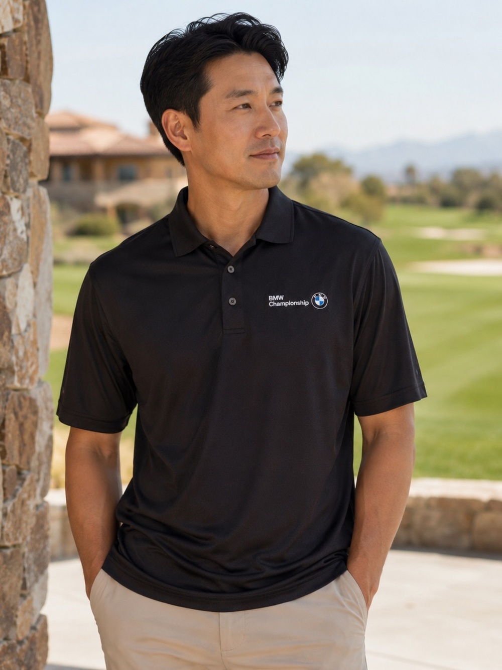 BMW Black Polo with Embroidered Logo